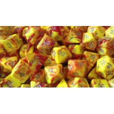 7 dés JdR - Toxic - Jaune sur rouge