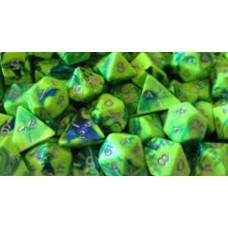 7 dés JdR - Toxic - Vert sur bleu